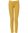 Colorful denim is the simplest way to make any ensemble stand out, especially when it looks as good as Seven for all Mankinds jean leggings - Curve-hugging, second skin fit in a soft, cotton stretch blend - On trend in an elegant mustard hue - Medium low rise, with classic five pocket styling, button closure, zip fly and signature embroidery at rear - Pair with a light cashmere pullover, a tunic top or a silk blouse and ballet flats or low boots