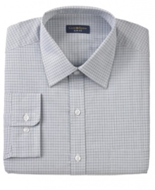 Shake up your collection of stripes and solids with this check shirt from Club Room. Shake up your collection of stripes and solids with this check shirt from Club Room.