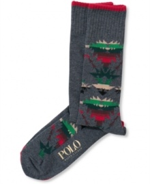 Casual crew socks by Polo Ralph Lauren will keep your feet warm and comfortable. Casual crew socks by Polo Ralph Lauren will keep your feet warm and comfortable.