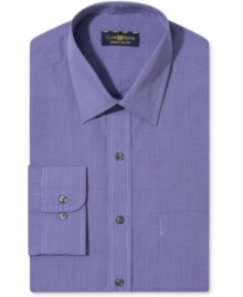 Get squared away for the day with this handsome checkered dress shirt from Club Room. Get squared away for the day with this handsome checkered dress shirt from Club Room.