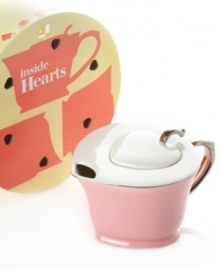 Pour your heart out. The Inside Out Heart teapot combines a fun-loving shape, pink shade and sparkling trim to woo just about any tea drinker. An adorable gift with a box to match, from Classic Coffee & Tea. Pour your heart out. The Inside Out Heart teapot combines a fun-loving shape, pink shade and sparkling trim to woo just about any tea drinker. An adorable gift with a box to match, from Classic Coffee & Tea.