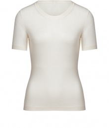 Inject luxe elegance into your everyday look with this sumptuous cashmere top from Malo - Rounded neck, short sleeves, fitted silhouette - Pair with skinny jeans and flats for a off-duty casual or style with a pencil skirt and heels for a chic workweek ensemble Inject luxe elegance into your everyday look with this sumptuous cashmere top from Malo - Rounded neck, short sleeves, fitted silhouette - Pair with skinny jeans and flats for a off-duty casual or style with a pencil skirt and heels for a chic workweek ensemble