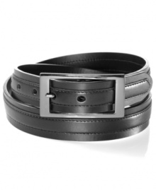 Pull your look together with this sleek leather belt from American Rag.