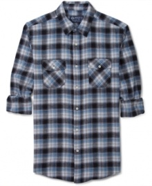 Every fella needs a favorite shirt, this American Rag flannel is sure to take that title. Every fella needs a favorite shirt, this American Rag flannel is sure to take that title.