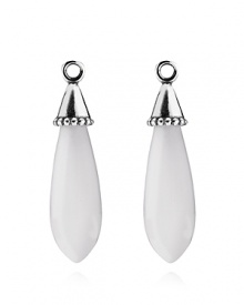 Polished quartzite pendants dangle elegantly from PANDORA earrings. Compatible with french wire and hoop styles. Polished quartzite pendants dangle elegantly from PANDORA earrings. Compatible with french wire and hoop styles.