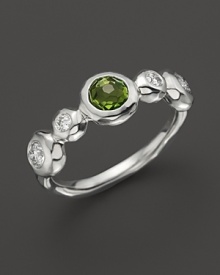 Peridot and faceted diamonds add gorgeous sparkle to a sterling silver ring. From the Silver Rain collection by Ippolita.