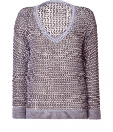 Elevate your wardrobe basics with this luxe pullover from Missoni - V-neck, all-over multicolor textured knit, contrasting trim at neck, cuffs, and hem, flattering slim fit - Pair with wide leg trousers for the office and pleat-front shorts and heels for off-duty cool Elevate your wardrobe basics with this luxe pullover from Missoni - V-neck, all-over multicolor textured knit, contrasting trim at neck, cuffs, and hem, flattering slim fit - Pair with wide leg trousers for the office and pleat-front shorts and heels for off-duty cool