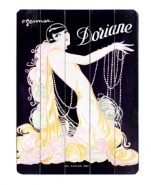 Jazz things up. With all the beads and bob of a 1920s glamor queen, Doriane recalls the exciting era of head-turning flapper fashion. A fabulous sign for homes with a vintage edge, in rustic wood.