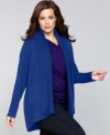 Swingy and so flirty, INC's plus size cardigan makes an essential layering piece for any wardrobe.