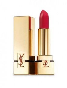 Heroic, forbidden, passionate, seductive and scandalous. Red, an iconic couture color, projects all of its theatrical charm in a matte, stretch-leather look that rocks. The stretch texture adjusts to the lips, leaving them supple, smooth and radiant. Formulated with Colorevel technology, Rouge Pur Couture The Mat ensures a matte, sensually sleek finish and color fidelity for a full 6 hours. Available in iconic rock & chic shades for all skin tones. Heroic, forbidden, passionate, seductive and scandalous. Red, an iconic couture color, projects all of its theatrical charm in a matte, stretch-leather look that rocks. The stretch texture adjusts to the lips, leaving them supple, smooth and radiant. Formulated with Colorevel technology, Rouge Pur Couture The Mat ensures a matte, sensually sleek finish and color fidelity for a full 6 hours. Available in iconic rock & chic shades for all skin tones.