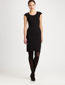 The perfect wear-everywhere shift, impeccably tailored for a flawless, body-skimming fit.Jewel necklineCap sleevesPrincess seamsConcealed back zipAbout 25 from natural waist42% wool/42% acrylic/16% polyamideDry cleanMade in Italy of imported fabricModel shown is 5'10½ (177cm) wearing US size 4. The perfect wear-everywhere shift, impeccably tailored for a flawless, body-skimming fit.Jewel necklineCap sleevesPrincess seamsConcealed back zipAbout 25 from natural waist42% wool/42% acrylic/16% polyamideDry cleanMade in Italy of imported fabricModel shown is 5'10½ (177cm) wearing US size 4.