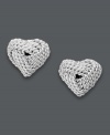 A sweet touch of sentiment. Giani Bernini's petite heart stud earrings feature an intricate woven design crafted from mesh sterling silver. Approximate diameter: 1/2 inch.