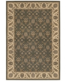 Soft, muted greens and earthy tones collect to create an intricately crafted Persian-inspired design in this Sedhan area rug from Couristan. Wilton-loomed of Couristan's own Courtron™ ultra-fine polypropylene to give this rug a thick pile, lustrous finish and ultimate durability. Soft, muted greens and earthy tones collect to create an intricately crafted Persian-inspired design in this Sedhan area rug from Couristan. Wilton-loomed of Couristan's own Courtron™ ultra-fine polypropylene to give this rug a thick pile, lustrous finish and ultimate durability.