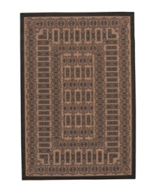 Make your next party a garden party and gather around this opulent all-weather rug, inspired by traditional English designs. Suitable for use both indoors and out, this piece brings a touch of warmth to stone entryways, patio decks and all other outdoor gathering areas. Textured and gently colored with a natural palette that perfectly complements its natural surroundings. Pet friendly and resistant to all mold and mildew. One-year limited warranty. Make your next party a garden party and gather around this opulent all-weather rug, inspired by traditional English designs. Suitable for use both indoors and out, this piece brings a touch of warmth to stone entryways, patio decks and all other outdoor gathering areas. Textured and gently colored with a natural palette that perfectly complements its natural surroundings. Pet friendly and resistant to all mold and mildew. One-year limited warranty.