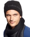 Sometimes the Calvin Klein logo says it all: Reversible knit beanie with jacquard logo.