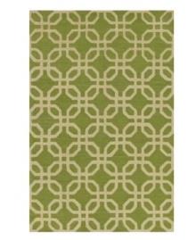 Lime links. This modern indoor/outdoor area rug from Dalyn is crafted from hand-hooked polypropylene for superb durability and easy cleaning. Lime links. This modern indoor/outdoor area rug from Dalyn is crafted from hand-hooked polypropylene for superb durability and easy cleaning.