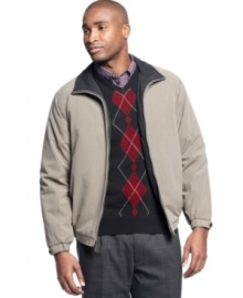 Comfortable warmth will be on hand at all times with this microfiber jacket from Perry Ellis. Comfortable warmth will be on hand at all times with this microfiber jacket from Perry Ellis.