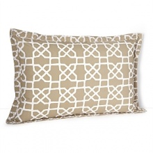 Inspired by old Indian woodblocks, this bedding collection from JR by John Robshaw features a bold, geometric pattern against a canvas of natural clay with hand-stitched trim. Inspired by old Indian woodblocks, this bedding collection from JR by John Robshaw features a bold, geometric pattern against a canvas of natural clay with hand-stitched trim.