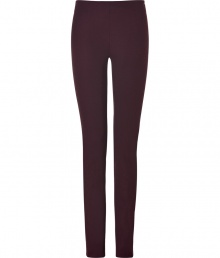 Balance the seasons boxier silhouettes with sleek and streamlined pants like this Joseph pair in a bordeaux-hued, gabardine cotton and viscose blend - Especially flattering and comfortable, thanks to a touch of stretch - Medium-rise, curve-hugging skinny cut with side zip - Flat front, sans pockets - Chic and versatile, seamlessly transitions from the office to evenings out - Pair with a cashmere pullover, leather jacket and ballet flats, or with a blouse, blazer and ankle booties Balance the seasons boxier silhouettes with sleek and streamlined pants like this Joseph pair in a bordeaux-hued, gabardine cotton and viscose blend - Especially flattering and comfortable, thanks to a touch of stretch - Medium-rise, curve-hugging skinny cut with side zip - Flat front, sans pockets - Chic and versatile, seamlessly transitions from the office to evenings out - Pair with a cashmere pullover, leather jacket and ballet flats, or with a blouse, blazer and ankle booties
