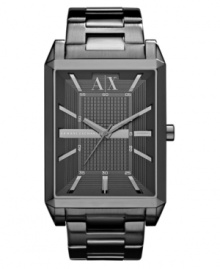 Move with intrigue: this shadowy watch from AX Armani Exchange boasts structured steel and exact precision.