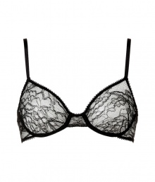 Sexy black lace underwire bra from Kiki de Montparnasse - Turn up the heat with this retro-inspired lace underwire bra - Delicate floral lace with underwire and soft cups - Perfect under any outfit Sexy black lace underwire bra from Kiki de Montparnasse - Turn up the heat with this retro-inspired lace underwire bra - Delicate floral lace with underwire and soft cups - Perfect under any outfit