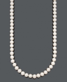 A long layer of pearl adds extra dimension and sophistication to your look. Belle de Mer necklace features cultured freshwater pearls (10-11 mm) with a 14k gold clasp. Approximate length: 36 inches. A long layer of pearl adds extra dimension and sophistication to your look. Belle de Mer necklace features cultured freshwater pearls (10-11 mm) with a 14k gold clasp. Approximate length: 36 inches.