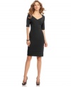 This London Times dress follows your figure from neck to hem with its flattering shutter-pleated look.