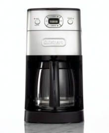 Back to the grind! By grinding whole beans before each brew, this 10-cup unit creates an aromatic result that rivals your favorite cafe. Fully programmable up to 24 hours in advance with a charcoal water filter that ensures a clean, fresh coffee taste. Three-year limited warranty. Model DGB-625BC. Back to the grind! By grinding whole beans before each brew, this 10-cup unit creates an aromatic result that rivals your favorite cafe. Fully programmable up to 24 hours in advance with a charcoal water filter that ensures a clean, fresh coffee taste. Three-year limited warranty. Model DGB-625BC.