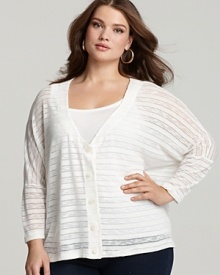 JET Plus Size Striped Cardigan