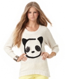 Word on the street: panda's rule. Spread the message in the cutest way with American Rag's tunic-style graphic sweater! Word on the street: panda's rule. Spread the message in the cutest way with American Rag's tunic-style graphic sweater!