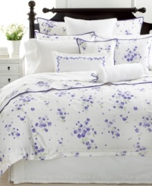 Graceful garden style abounds in Martha Stewart Collection's Trousseau Violets comforter, featuring purple blooms and tonal detail on a bed of pure cotton.