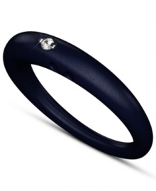 Stackable style with a hint of sparkle! DUEPUNTI's unique ring is crafted from navy blue-colored silicone with a round-cut diamond accent. Set in sterling silver. Ring Size Small (4-6), Medium (6-1/2-8) and Large (8-1/2-10) Stackable style with a hint of sparkle! DUEPUNTI's unique ring is crafted from navy blue-colored silicone with a round-cut diamond accent. Set in sterling silver. Ring Size Small (4-6), Medium (6-1/2-8) and Large (8-1/2-10)