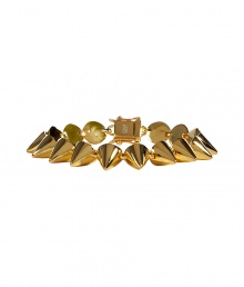 Tough goes luxe with this cone-shaped gold-plated bracelet from New York Jewelry designer Eddie Borgo - Gold-plated cone-shaped spike bracelet - Pair with a figure-hugging cocktail sheath or an elevated jeans-and-tee ensemble