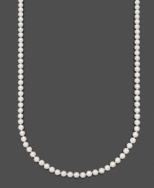 A look of timeless perfection. Pair your ensemble with Belle de Mer AA Akoya cultured pearls (6-6-1/2 mm) set in 14k gold. Approximate length: 22 inches. A look of timeless perfection. Pair your ensemble with Belle de Mer AA Akoya cultured pearls (6-6-1/2 mm) set in 14k gold. Approximate length: 22 inches.