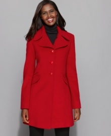 Larry Levine's classic wool-blend coat is a must-have winter basic. The decorative cuffs and notched collar details never go out of style. (Clearance) Larry Levine's classic wool-blend coat is a must-have winter basic. The decorative cuffs and notched collar details never go out of style. (Clearance)