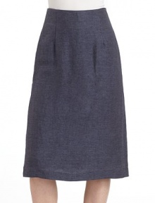 THE LOOKFlat-front styleA-line silhouetteWaist dartsBack zipperCenter back seamTHE FITAbout 28 longTHE MATERIAL80% linen/20% cuproFully linedCARE & ORIGINDry cleanImportedModel shown is 5'10 (177cm) wearing US size 4. THE LOOKFlat-front styleA-line silhouetteWaist dartsBack zipperCenter back seamTHE FITAbout 28 longTHE MATERIAL80% linen/20% cuproFully linedCARE & ORIGINDry cleanImportedModel shown is 5'10 (177cm) wearing US size 4.