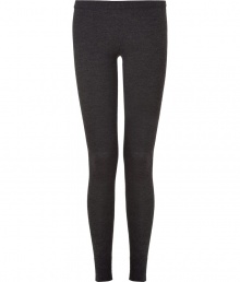 Sumptuously soft and effortlessly cool, Donna Karans pure, charcoal cashmere blend knit leggings epitomize understated luxury - Crafted with a touch of flattering stretch material - Curve-hugging, medium-rise pull on style with elasticated waist - All-over fine ribbing and cuffed ankles - A must for chic off duty looks - Pair with oversize pullovers, long white button downs and tunic tops Sumptuously soft and effortlessly cool, Donna Karans pure, charcoal cashmere blend knit leggings epitomize understated luxury - Crafted with a touch of flattering stretch material - Curve-hugging, medium-rise pull on style with elasticated waist - All-over fine ribbing and cuffed ankles - A must for chic off duty looks - Pair with oversize pullovers, long white button downs and tunic tops
