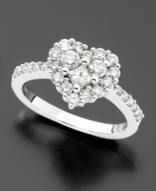 A special token of your affection. Effy Collection's gorgeous, glittering heart-shaped diamond ring (9/10 ct. t.w.) is crafted in 14k white gold for ultimate polish and shine. A special token of your affection. Effy Collection's gorgeous, glittering heart-shaped diamond ring (9/10 ct. t.w.) is crafted in 14k white gold for ultimate polish and shine.