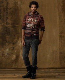 An earthy beacon print lends a free-spirited feel to a comfortable fleece hoodie, providing you the perfect combo of warmth and effortless cool. An earthy beacon print lends a free-spirited feel to a comfortable fleece hoodie, providing you the perfect combo of warmth and effortless cool.
