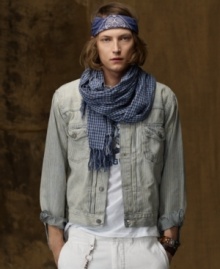 Capturing timeless vintage style, this authentic worn-in jean jacket is crafted from soft denim with whiskers at the points of wear for a rugged topper to any ensemble. Capturing timeless vintage style, this authentic worn-in jean jacket is crafted from soft denim with whiskers at the points of wear for a rugged topper to any ensemble.