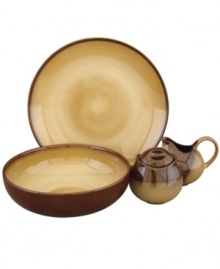 With a homespun feel in hardy stoneware, Sango's Nova Brown serveware and serving dishes set complements three meals a day with simple, versatile style. Featuring contemporary shapes dressed in an earthy glaze to match Nova Brown dinnerware. With a homespun feel in hardy stoneware, Sango's Nova Brown serveware and serving dishes set complements three meals a day with simple, versatile style. Featuring contemporary shapes dressed in an earthy glaze to match Nova Brown dinnerware.