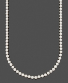 Embrace natural grace and elegance. This beautiful pearl strand by Belle de Mer features A+ Akoya cultured pearls (7-7-1/2 mm) set in 14k gold. Approximate length: 36 inches. Embrace natural grace and elegance. This beautiful pearl strand by Belle de Mer features A+ Akoya cultured pearls (7-7-1/2 mm) set in 14k gold. Approximate length: 36 inches.