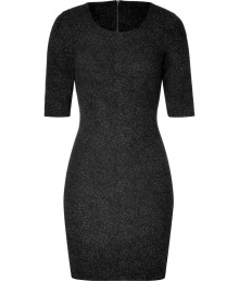 Sexy mini-dress of fine synthetic fiber - Subtle print - Super-feminine silhouette with three-quarter length sleeves - Tailored with round neckline - Exposed zipper closer at back - Go-to dress for downtown parties and events - Wear with peep toe heels and or platform sandals Sexy mini-dress of fine synthetic fiber - Subtle print - Super-feminine silhouette with three-quarter length sleeves - Tailored with round neckline - Exposed zipper closer at back - Go-to dress for downtown parties and events - Wear with peep toe heels and or platform sandals