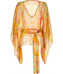 Your warm weather look just got more luxe with this beach-ready silk caftan from Matthew Williamson Escape - V-neck, long flutter sleeves, self-tie waist belt, asymmetrical hem, all-over psychedelic print - Pair with a tank, skinny jeans, and sandals or over a printed bikini with flat sandals Your warm weather look just got more luxe with this beach-ready silk caftan from Matthew Williamson Escape - V-neck, long flutter sleeves, self-tie waist belt, asymmetrical hem, all-over psychedelic print - Pair with a tank, skinny jeans, and sandals or over a printed bikini with flat sandals