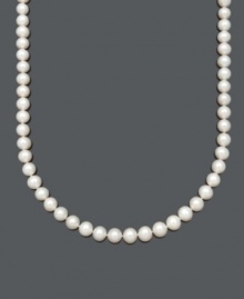 Pearls by Belle de Mer exude traditional style - the gift that will last a lifetime. Necklace features AA+ cultured freshwater pearls (9-10 mm) with a 14k gold clasp. Approximate length: 16 inches. Pearls by Belle de Mer exude traditional style - the gift that will last a lifetime. Necklace features AA+ cultured freshwater pearls (9-10 mm) with a 14k gold clasp. Approximate length: 16 inches.