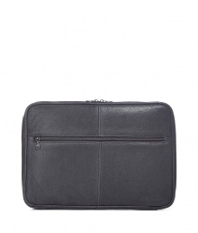 Stylish laptop case in fine shagreened leather - elegant slate grey - classic notebook case, protects from scratches and dust - functional top zipper - outstanding high quality - luxurious interior, roomy outside pocket - genius for the job, college, at leisure time Stylish laptop case in fine shagreened leather - elegant slate grey - classic notebook case, protects from scratches and dust - functional top zipper - outstanding high quality - luxurious interior, roomy outside pocket - genius for the job, college, at leisure time