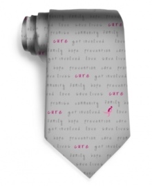 Until there's a cure. This tie from Susan G. Komen keeps what's important right out front. Until there's a cure. This tie from Susan G. Komen keeps what's important right out front.