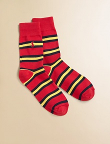 Handsome stripes adorn this cozy, cotton-y design with pony logo for little feet.74% cotton/21% nylon/3% rubber/2% spandexMachine washImported Handsome stripes adorn this cozy, cotton-y design with pony logo for little feet.74% cotton/21% nylon/3% rubber/2% spandexMachine washImported