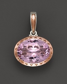 Eat-West faceted rose amethyst, set in 18K pink gold and sterling silver, is the perfect addition to your favorite chain.