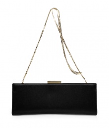 Channel 1960s-inspired chic with this luxe convertible clutch from Salvatore Ferragamo - Long rectangular shape, vintage-inspired frame, multi-chain detailed shoulder strap, snap closure - Perfect for cocktails or a black tie event Channel 1960s-inspired chic with this luxe convertible clutch from Salvatore Ferragamo - Long rectangular shape, vintage-inspired frame, multi-chain detailed shoulder strap, snap closure - Perfect for cocktails or a black tie event